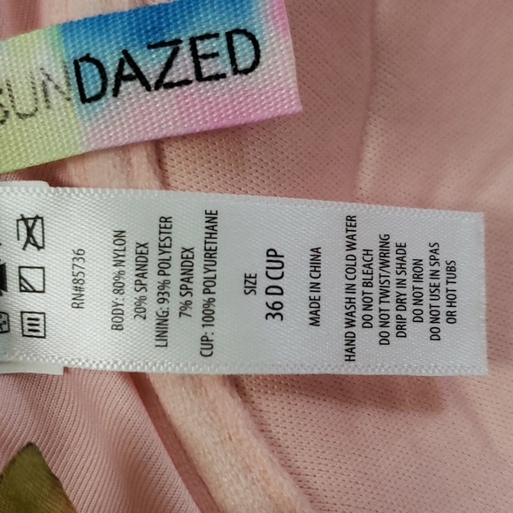 SunDazed pink multicolored strapless bikini top size 36D - Picture 12 of 12